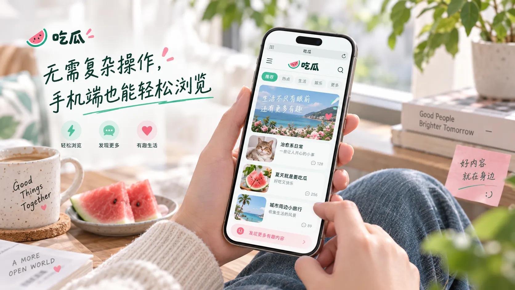 吃瓜网移动端浏览示意